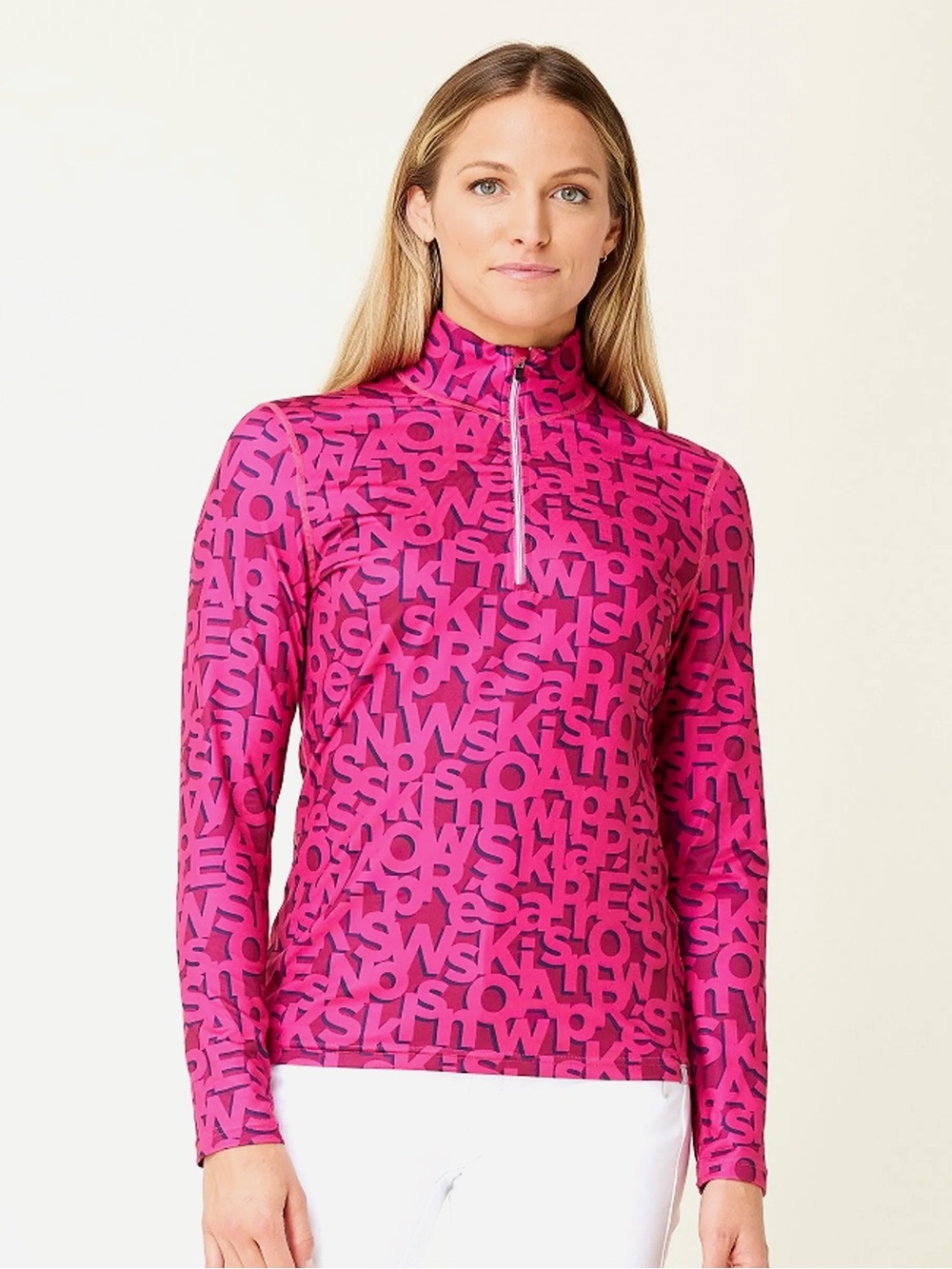 NEW KRIMSON KLOVER Powder Daze Quarter Zip Base Layer Top in Pink Size Small